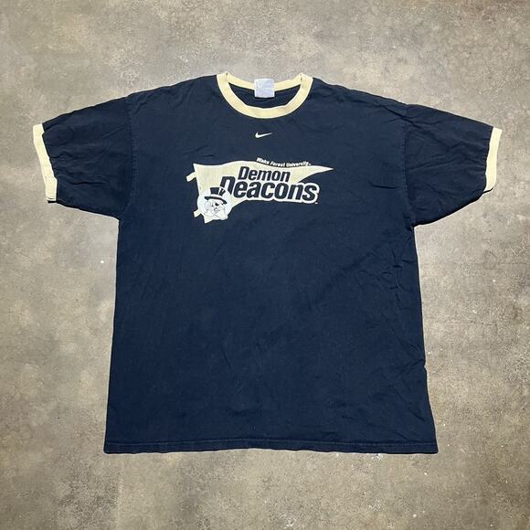 Vintage Y2k Wake Forest University Nike Team Ringer Shirt - Picture 1 of 3